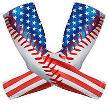 Load image into Gallery viewer, Sports Compression Arm Sleeves 1 Pair Moisture Wicking UV Protection Cooling or Warmer Non Slip Cover Arm Sleeve for Men Women Kids Baseball Football Basketball Volleyball