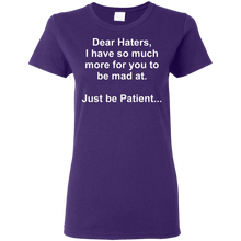 Load image into Gallery viewer, Haters White Text Ladies' 5.3 oz. T-Shirt