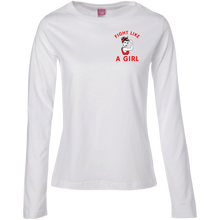 Load image into Gallery viewer, Cancer Girl Power Ladies' LS Cotton T-Shirt