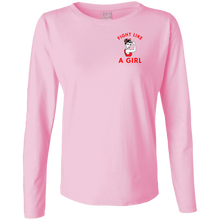 Load image into Gallery viewer, Cancer Girl Power Ladies' LS Cotton T-Shirt