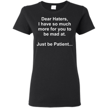 Load image into Gallery viewer, Haters White Text Ladies' 5.3 oz. T-Shirt