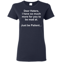 Load image into Gallery viewer, Haters White Text Ladies' 5.3 oz. T-Shirt