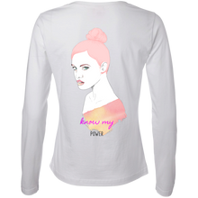 Load image into Gallery viewer, Cancer Girl Power Ladies' LS Cotton T-Shirt