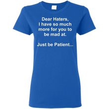 Load image into Gallery viewer, Haters White Text Ladies' 5.3 oz. T-Shirt