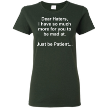 Load image into Gallery viewer, Haters White Text Ladies' 5.3 oz. T-Shirt
