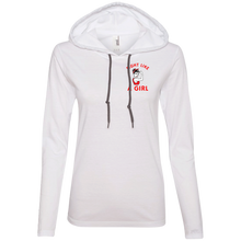Load image into Gallery viewer, Cancer Girl Power Ladies' LS T-Shirt Hoodie