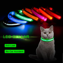 Load image into Gallery viewer, LED Pet Dog Cat Collar Luminous Safety Glow Necklace Flashing Lighting Up Collars For Puppy Cat Pet Supplies Cat Collars