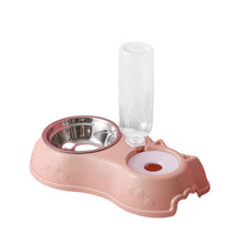 Load image into Gallery viewer, 500ML Dog Bowl Cat Feeder Bowl With Dog Water Bottle Automatic Drinking Pet Bowl Cat Food Bowl Pet Stainless Steel Double 3 Bowl