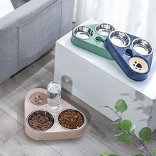 Load image into Gallery viewer, 500ML Dog Bowl Cat Feeder Bowl With Dog Water Bottle Automatic Drinking Pet Bowl Cat Food Bowl Pet Stainless Steel Double 3 Bowl