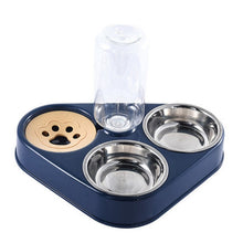 Load image into Gallery viewer, 500ML Dog Bowl Cat Feeder Bowl With Dog Water Bottle Automatic Drinking Pet Bowl Cat Food Bowl Pet Stainless Steel Double 3 Bowl