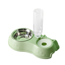 Load image into Gallery viewer, 500ML Dog Bowl Cat Feeder Bowl With Dog Water Bottle Automatic Drinking Pet Bowl Cat Food Bowl Pet Stainless Steel Double 3 Bowl
