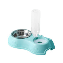 Load image into Gallery viewer, 500ML Dog Bowl Cat Feeder Bowl With Dog Water Bottle Automatic Drinking Pet Bowl Cat Food Bowl Pet Stainless Steel Double 3 Bowl