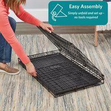 Load image into Gallery viewer, MidWest Homes For Pets Double Door Folding Metal Dog Crate Medium Toy XS XL Intermediate Large Dog Cage ( 24" 30" 36" 42" 48" )