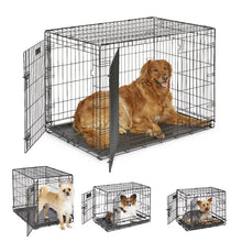 Load image into Gallery viewer, MidWest Homes For Pets Double Door Folding Metal Dog Crate Medium Toy XS XL Intermediate Large Dog Cage ( 24" 30" 36" 42" 48" )