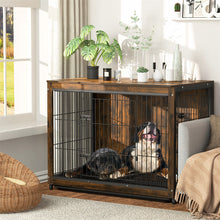 Load image into Gallery viewer, BingoPaw Wooden Dog Crate with Double Doors Removable Tray Pet Cage House Playpen Furniture Kennel End Side Table