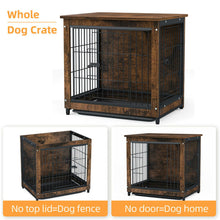 Load image into Gallery viewer, BingoPaw Wooden Dog Crate with Double Doors Removable Tray Pet Cage House Playpen Furniture Kennel End Side Table