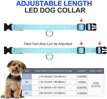Load image into Gallery viewer, LED Dog Collar USB Rechargeable Bright &amp; High Visibility Lighted Glow Collar for Pet Night Walking Adjustable Luminous Collar
