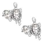 Load image into Gallery viewer, Sterling Silver Mini Turtle Earrings on Stainless Steel Posts and Nuts